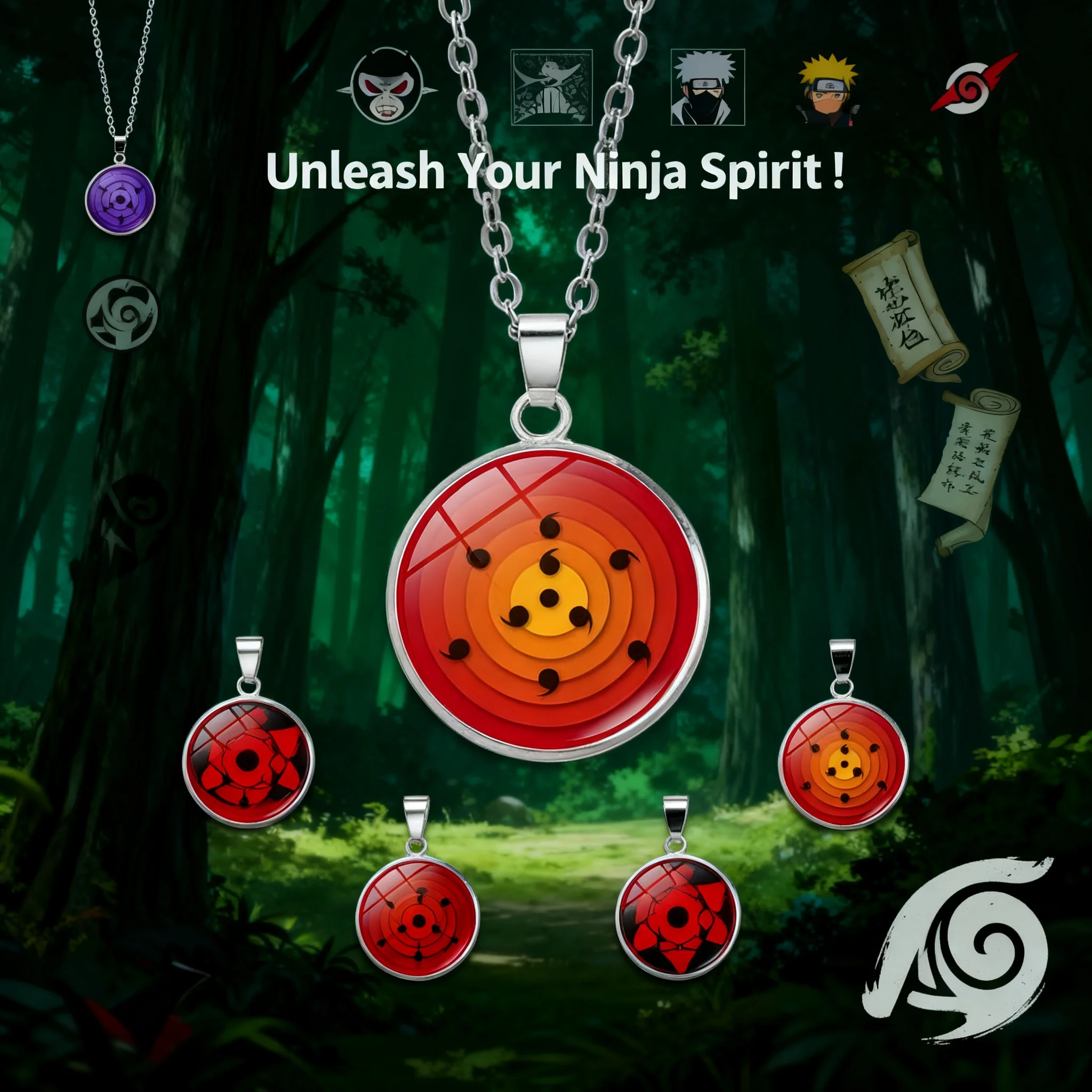 Naruto Necklace Anime Accessories Nine Tomoe Rinnegan Sharingan Time Gem Pendant
Naruto Necklace Anime Accessories Nine Tomoe Rinnegan Sharingan Time Gem Pendant