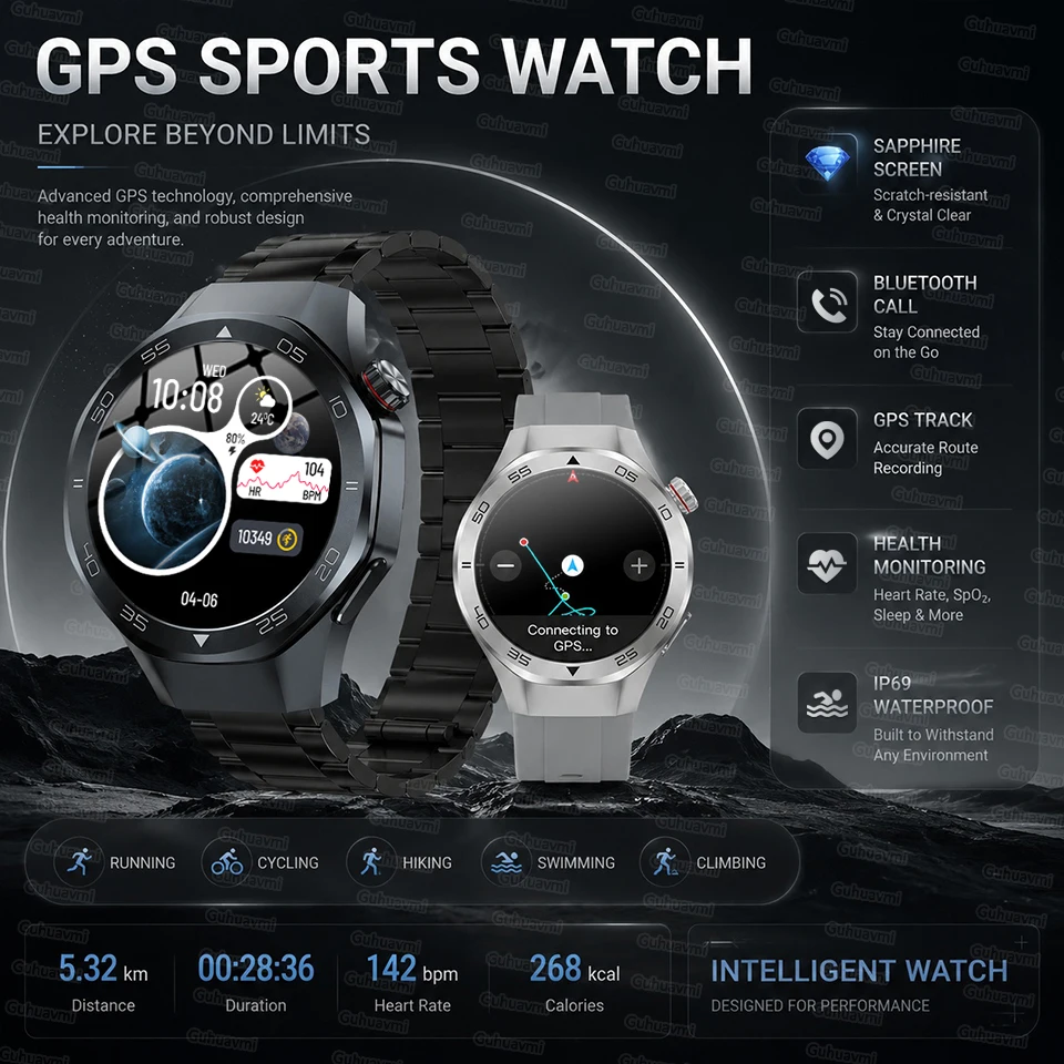 2026 New GPS Smart Watch GPS Trace Compass 3ATM Waterproof Tactics Sports Bluetooth Call Smart Watches For man For Android ios
2026 New GPS Smart Watch GPS Trace Compass 3ATM Waterproof Tactics Sports Bluetooth Call Smart Watches For man For Android ios