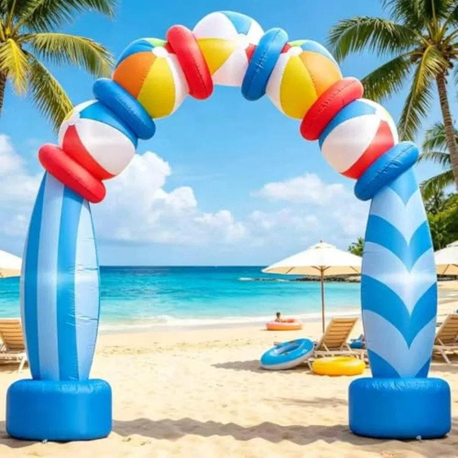 Beach Ball Surfboard Blow Up Archway for Summer Outdoor Events, PVC Material, Blue and Yellow, Durable UV-Resistant Tropical In
Beach Ball Surfboard Blow Up Archway for Summer Outdoor Events, PVC Material, Blue and Yellow, Durable UV-Resistant Tropical In