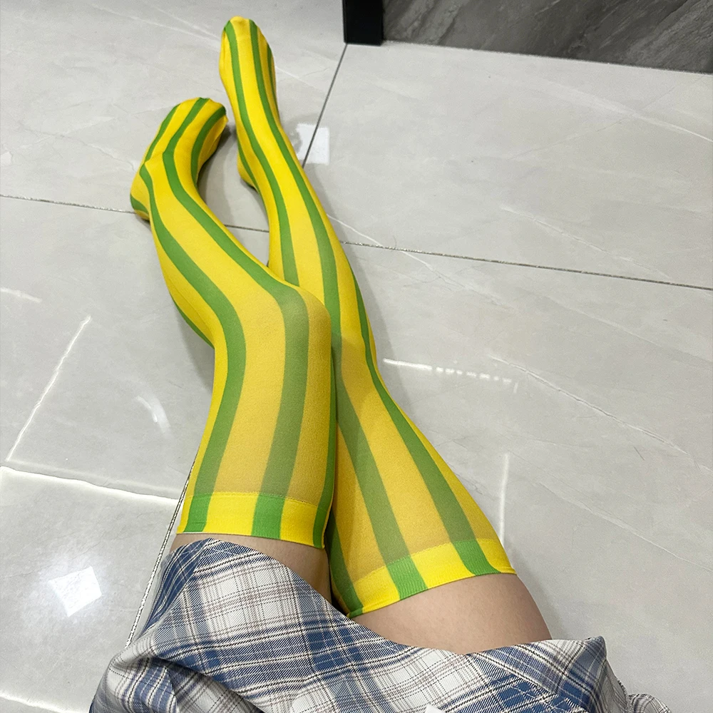 Ladies sexy thigh socks yellow green striped anime stockings sweet Lolita calf socks cute girl Halloween party comic-con Cosplay
Ladies sexy thigh socks yellow green striped anime stockings sweet Lolita calf socks cute girl Halloween party comic-con Cosplay