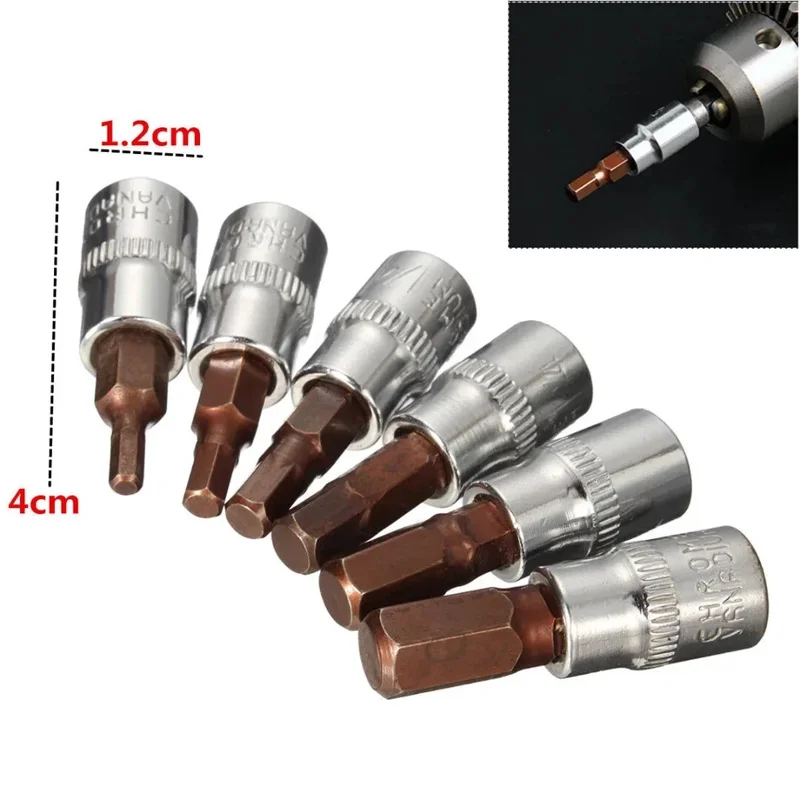 1/4" 6 PCS Aluminium Alloy Metric Drive Hex Bit Socket Set For Screw accessories
1/4" 6 PCS Aluminium Alloy Metric Drive Hex Bit Socket Set For Screw accessories