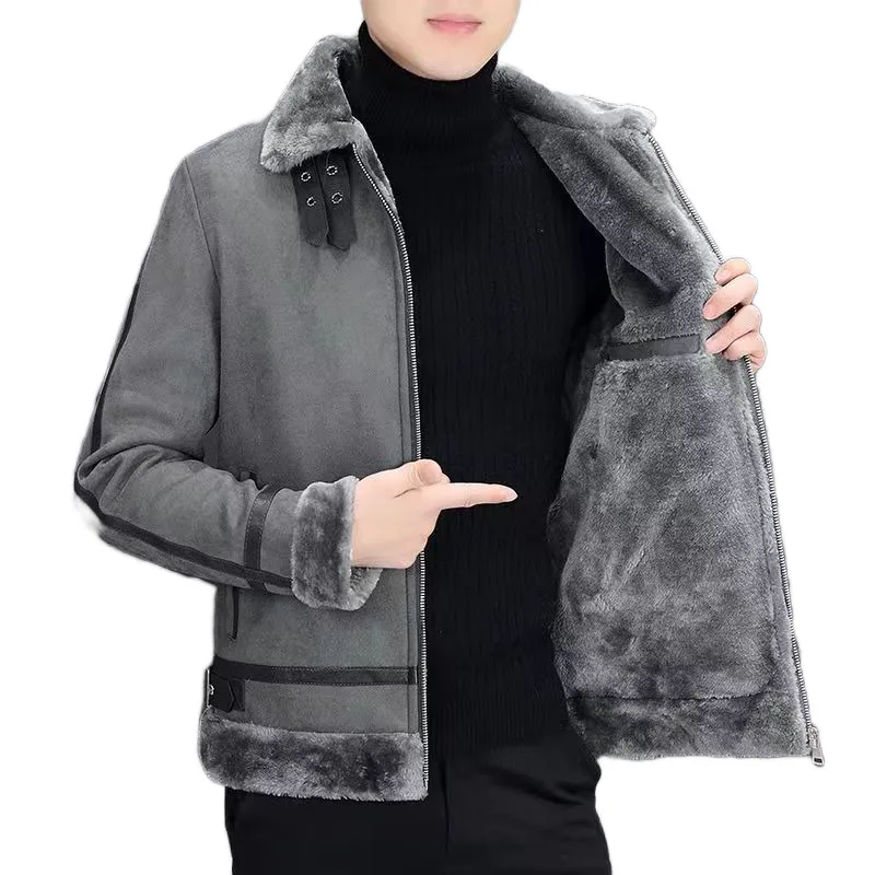 Faux Fur Plush Fleece Lined Jacket Bomber Aviator Flight Coat Men Winter Velvet Jacket Thickened Windbreaker Trucker Jacket
Faux Fur Plush Fleece Lined Jacket Bomber Aviator Flight Coat Men Winter Velvet Jacket Thickened Windbreaker Trucker Jacket