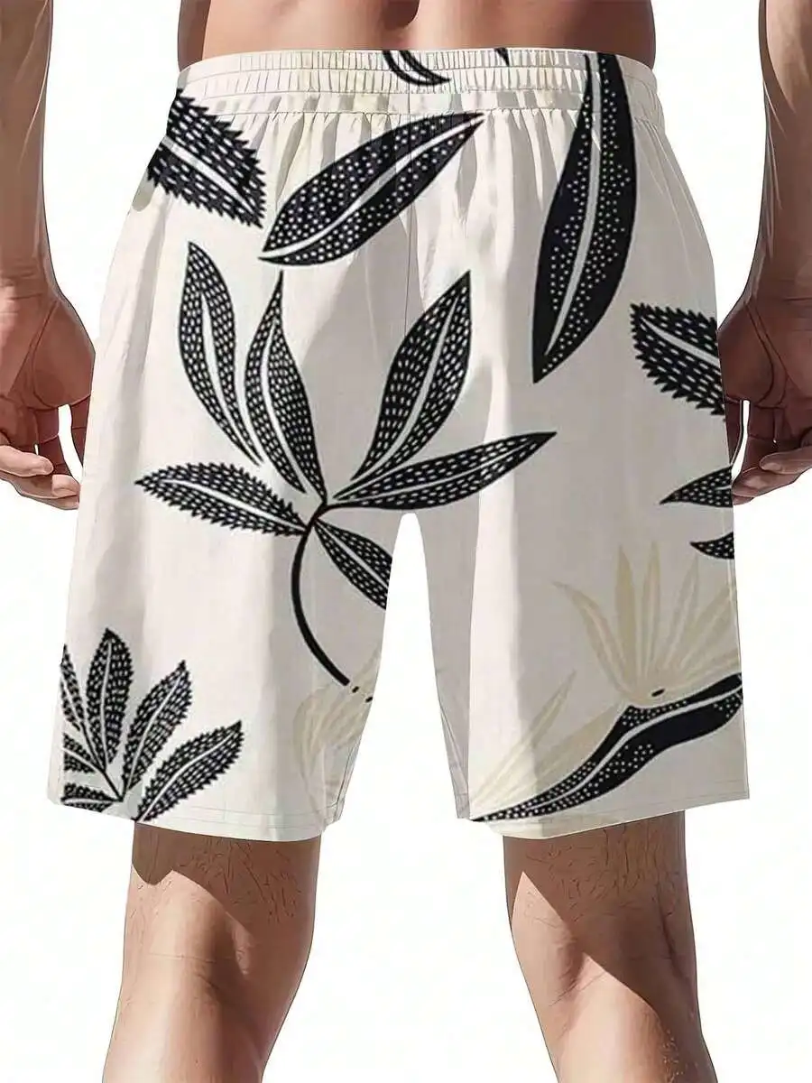 Mens Tropical Leaf Print Swim Trunks With Drawstring Waist For Beach Outdoor Leisure Sports
Mens Tropical Leaf Print Swim Trunks With Drawstring Waist For Beach Outdoor Leisure Sports