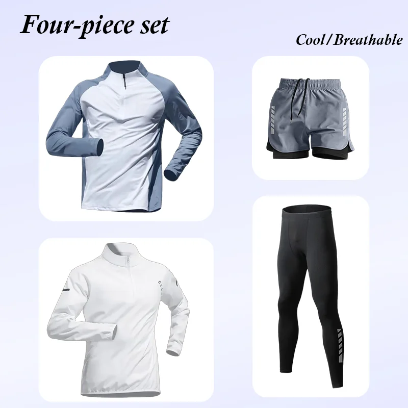 2025 New Quick Dry Men Tracksuit Set Spring Summer Half Zipper Long Sleeve Trendy Breathable Sports Training Pants Suit
2025 New Quick Dry Men Tracksuit Set Spring Summer Half Zipper Long Sleeve Trendy Breathable Sports Training Pants Suit