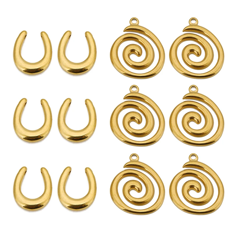 5pcs Stainless Steel Spiral Snail Pendants U Horseshoe Charms for DIY Necklace Bracelets Jewelry Making Women Earrings Finding
5pcs Stainless Steel Spiral Snail Pendants U Horseshoe Charms for DIY Necklace Bracelets Jewelry Making Women Earrings Finding