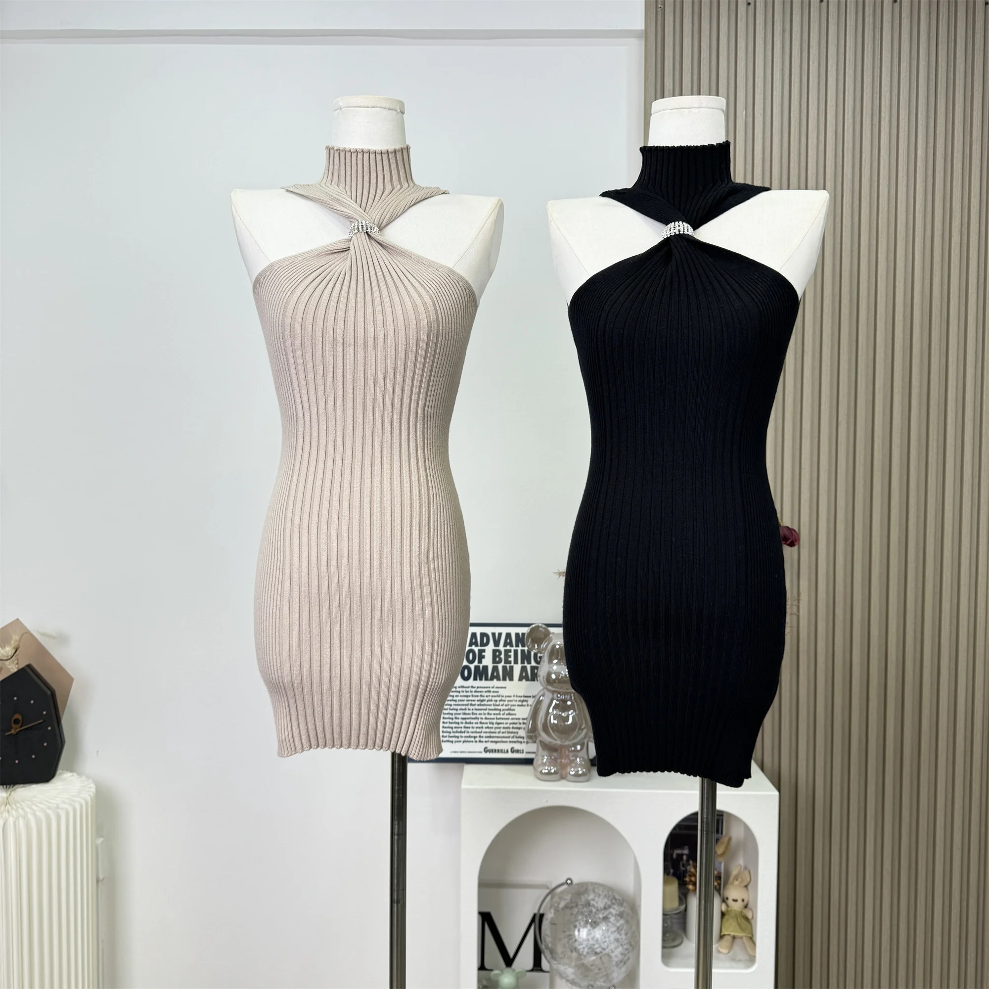 Solid Color Sweater Knitted Summer Women's Clothing Pullover Halter Sleeveless Commuter Mini Skirts Comfortable Korean Dresses
Solid Color Sweater Knitted Summer Women's Clothing Pullover Halter Sleeveless Commuter Mini Skirts Comfortable Korean Dresses
