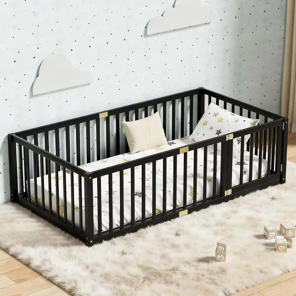 Twin Size Wooden Multifunctional Storage Bed, 21.6 High, Suitable for Kids, Black
Twin Size Wooden Multifunctional Storage Bed, 21.6 High, Suitable for Kids, Black