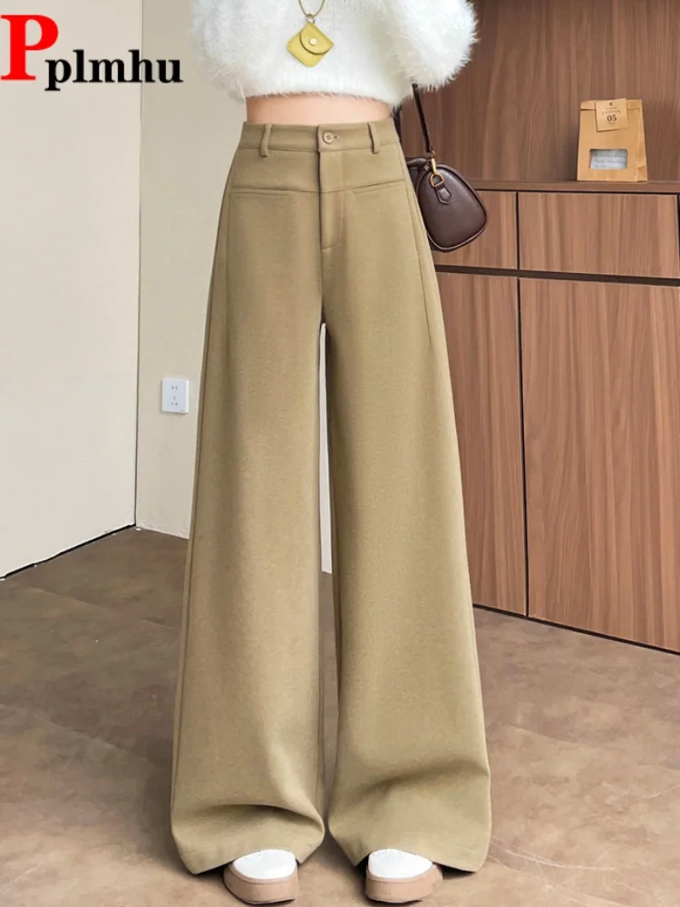 Woolen Baggy Fashion Wide Leg Pants Women's Casual High Waisted Button Pantalones High Waisted Wide Leg Suit Straight Trousers
Woolen Baggy Fashion Wide Leg Pants Women's Casual High Waisted Button Pantalones High Waisted Wide Leg Suit Straight Trousers