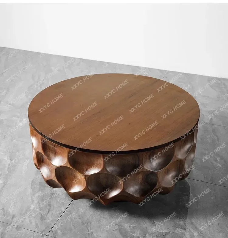 Medieval art coffee table light luxury coffee table round personalized walnut creative solid wood low table
Medieval art coffee table light luxury coffee table round personalized walnut creative solid wood low table