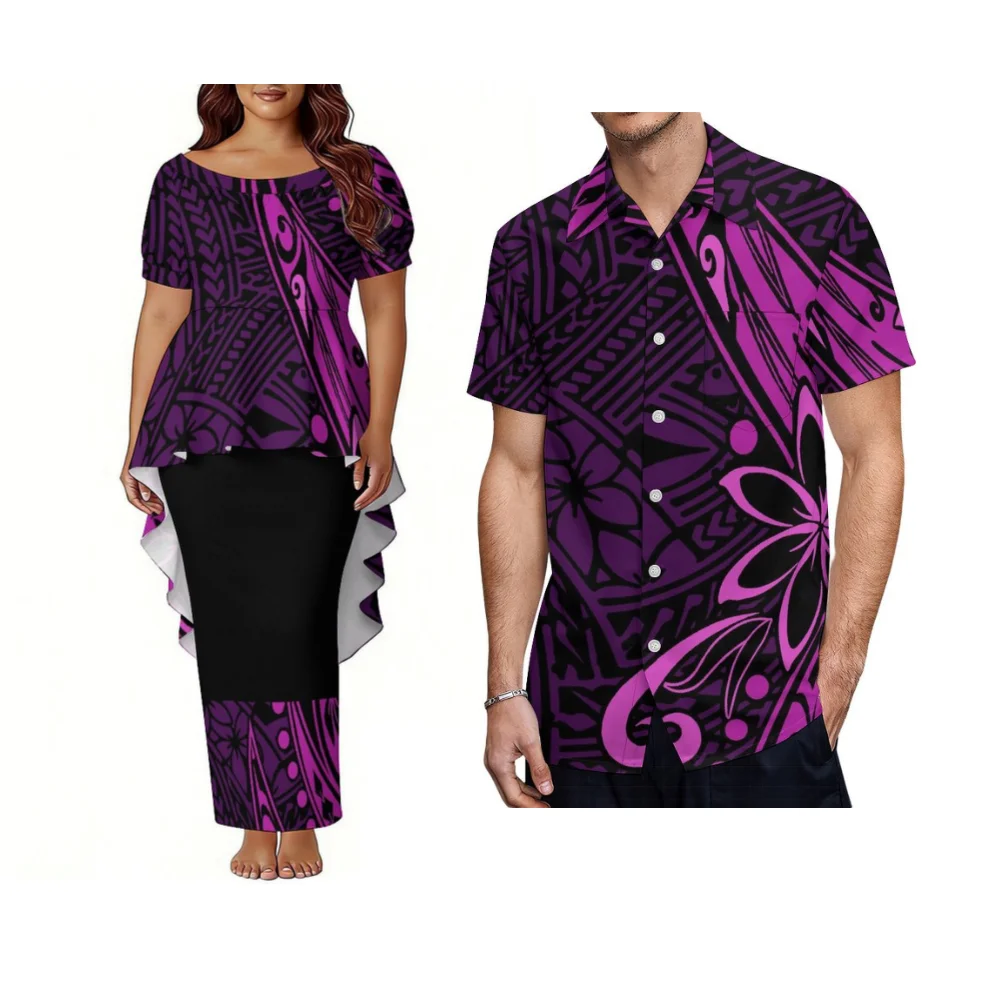 Tribal Print Pattern Summer Customizable Couple Outfit A-Line Style Ladies' Puletasi Suit Skirt Samoan Men'S Short-Sleeved Shirt
Tribal Print Pattern Summer Customizable Couple Outfit A-Line Style Ladies' Puletasi Suit Skirt Samoan Men'S Short-Sleeved Shirt