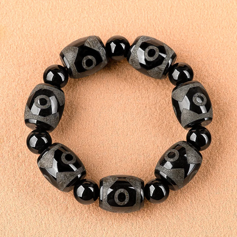 Genuine Natural A Black Jade Three Eye Beads Men's Jadeite Bracelets Grand High-end Jewelry Wholesale Drop Shipping
Genuine Natural A Black Jade Three Eye Beads Men's Jadeite Bracelets Grand High-end Jewelry Wholesale Drop Shipping