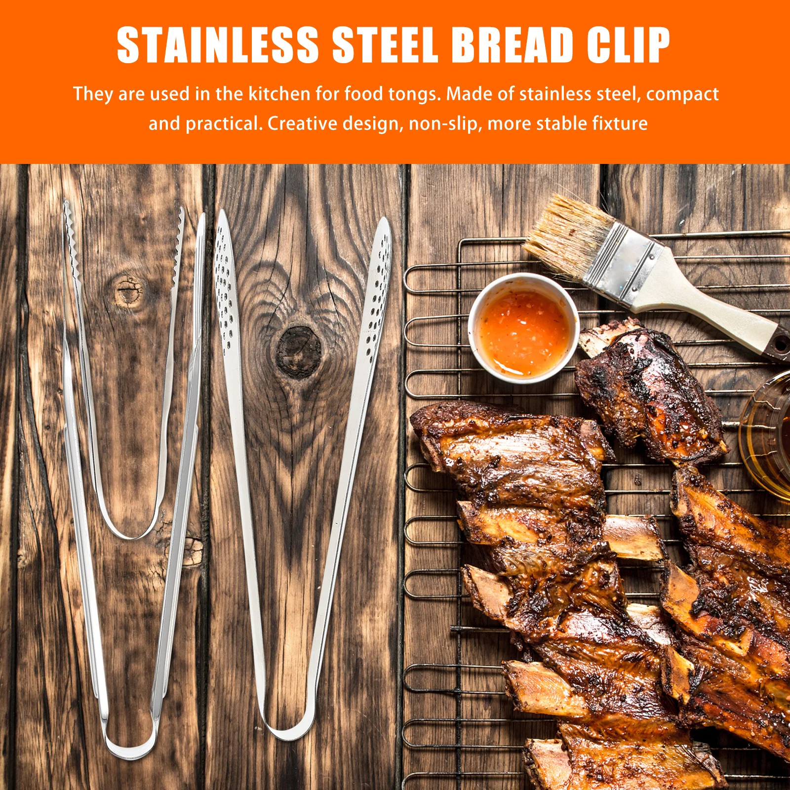 3Pcs Stainless Steel Bread Steak Ice Tongs One-Piece Stamping Forming Not Easy to Rust Silver Food Clips Food Tongs
3Pcs Stainless Steel Bread Steak Ice Tongs One-Piece Stamping Forming Not Easy to Rust Silver Food Clips Food Tongs