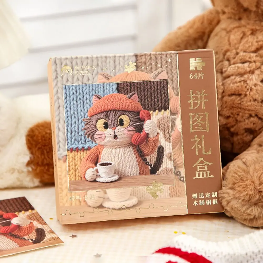 Cute 5 Inch Warm Yarn Puzzle Gift Box 64 Pieces Cat Jigsaw Puzzle with Frame Cartoon Desktop Decoration Home Decor
Cute 5 Inch Warm Yarn Puzzle Gift Box 64 Pieces Cat Jigsaw Puzzle with Frame Cartoon Desktop Decoration Home Decor