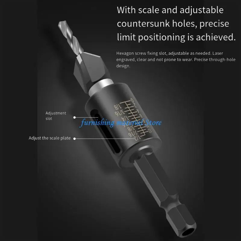 Y5GD Countersink Drill Bit Set Woodworking Countersink Drill Bits Adjustable Bit Depth Stop Drill Bits Countersink Screw Open
Y5GD Countersink Drill Bit Set Woodworking Countersink Drill Bits Adjustable Bit Depth Stop Drill Bits Countersink Screw Open