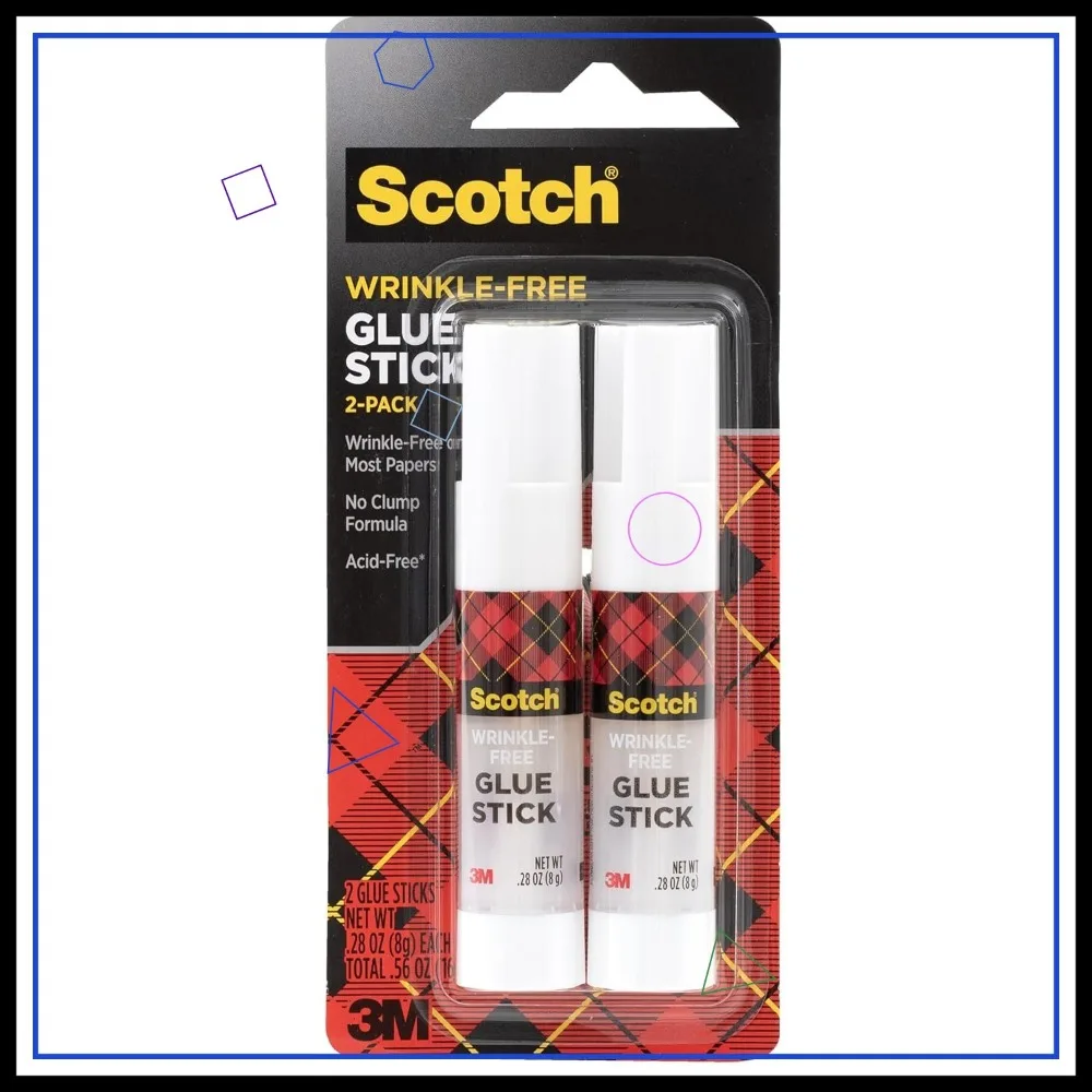 Wrinkle-Free Glue Sticks, 2 Pack, .27 oz Each - Strong & Washable for School & Office
Wrinkle-Free Glue Sticks, 2 Pack, .27 oz Each - Strong & Washable for School & Office