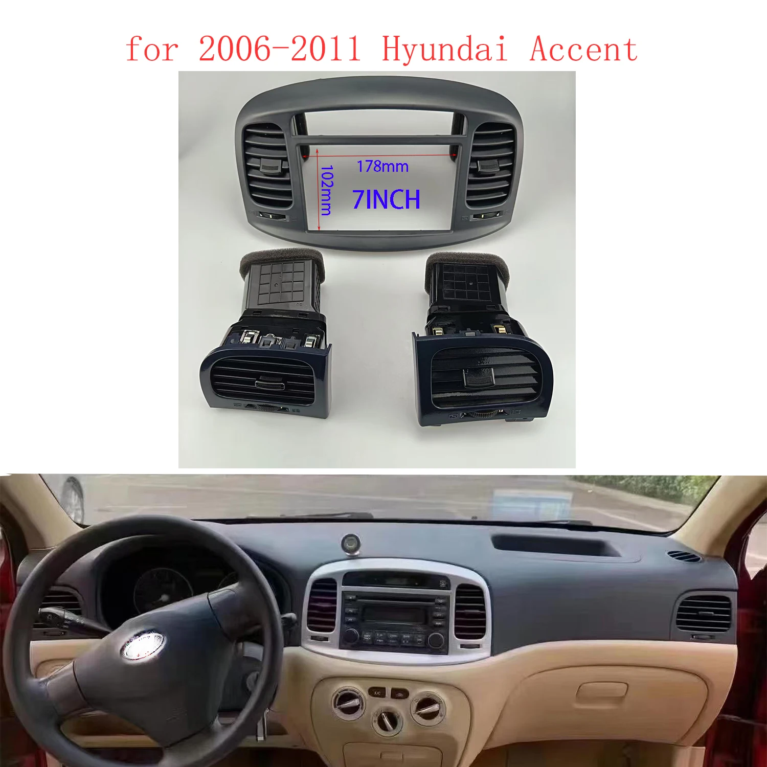 7inch Car Radio Stereo Fascia Kit for 2006-2011 Hyundai Accent Car Radio Android Stereo GPS MP5 player panel frame fascia
7inch Car Radio Stereo Fascia Kit for 2006-2011 Hyundai Accent Car Radio Android Stereo GPS MP5 player panel frame fascia