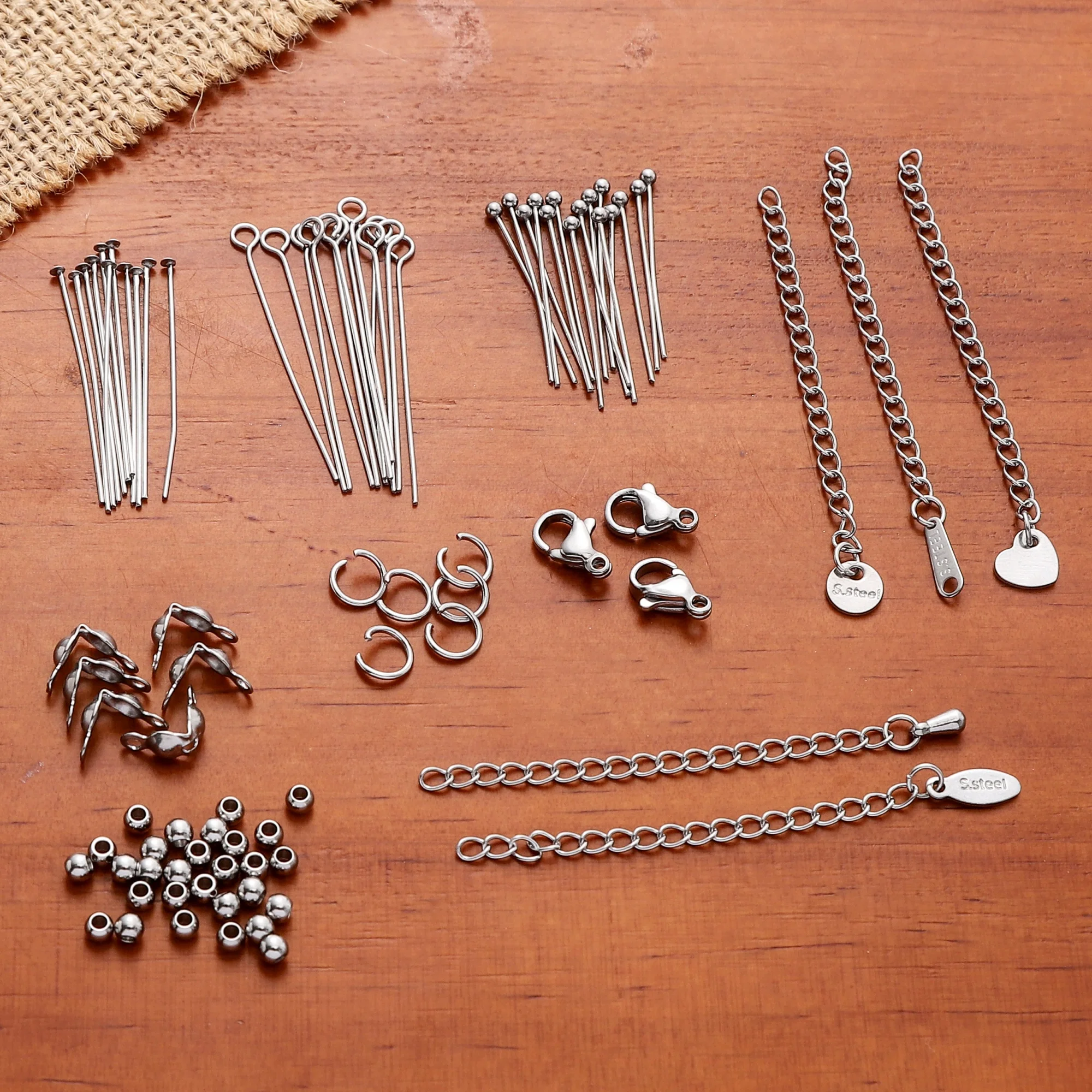 Stainless Steel Jewelry Findings 2-4mm Beads 0.7-0.8mm Jump Rings Pins Lobster Clasps Extender Chains Multi-Spec DIY Supplies
Stainless Steel Jewelry Findings 2-4mm Beads 0.7-0.8mm Jump Rings Pins Lobster Clasps Extender Chains Multi-Spec DIY Supplies
