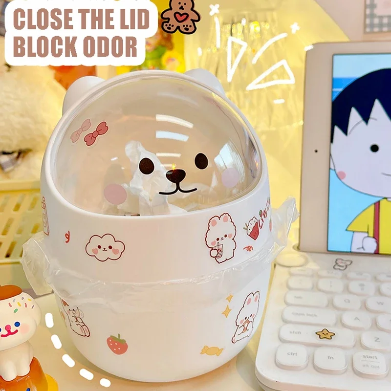 Trash Can Organizer Ins Desktop with Lid Kawaii Cute Bear Trash Bin Storage Box Girl Pen Holder Storage Bucket with Flip Top
Trash Can Organizer Ins Desktop with Lid Kawaii Cute Bear Trash Bin Storage Box Girl Pen Holder Storage Bucket with Flip Top