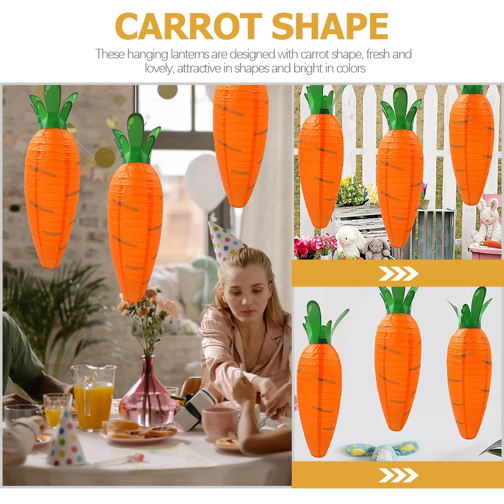 5 Pcs Carrot Shaped Paper Lanterns Cartoon Decorative Hanging Festival Party Nursery Studio Apartment Desk Lamp Lighting
5 Pcs Carrot Shaped Paper Lanterns Cartoon Decorative Hanging Festival Party Nursery Studio Apartment Desk Lamp Lighting
