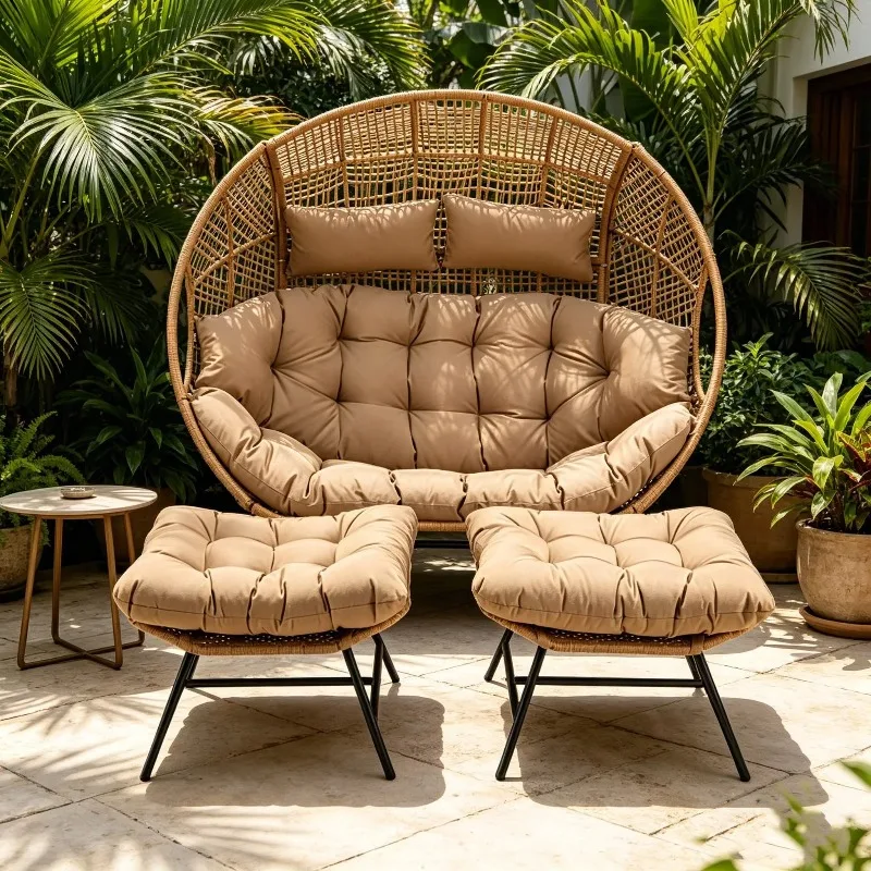 Waterproof Wicker Double Egg Leisure Recliner With Footrest Outdoor Furniture For Pool Terrace Villa Hotel Homestay Garden
Waterproof Wicker Double Egg Leisure Recliner With Footrest Outdoor Furniture For Pool Terrace Villa Hotel Homestay Garden