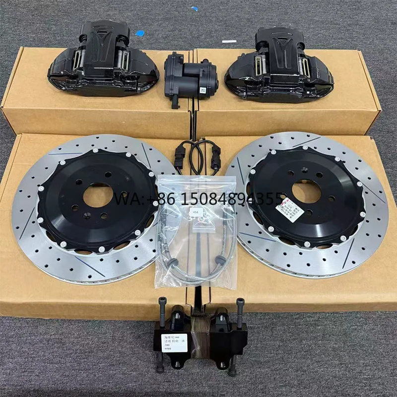 High Custom Rear EPB 4 POT Big Caliper Kit, Drilled Slotted 380mm Brake Discs, High Performance Auto Brake Refit Upgrade Parts
High Custom Rear EPB 4 POT Big Caliper Kit, Drilled Slotted 380mm Brake Discs, High Performance Auto Brake Refit Upgrade Parts
