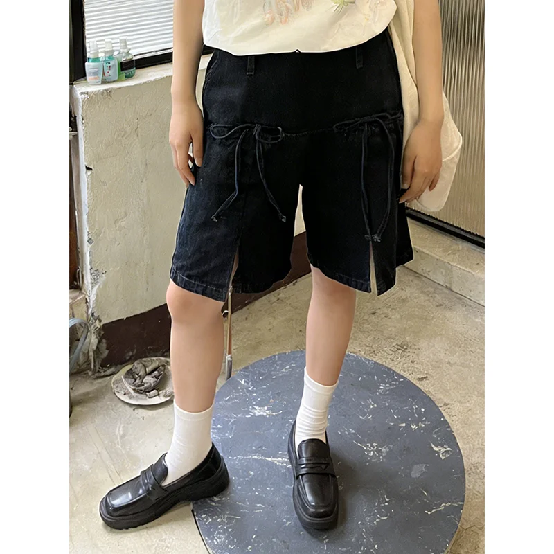 PBAP Vintage Bow Women Jean Shorts Korean Front Slit Pockets Denim Shorts High Waist Wide Leg Bermuda Pants School Streetwear
PBAP Vintage Bow Women Jean Shorts Korean Front Slit Pockets Denim Shorts High Waist Wide Leg Bermuda Pants School Streetwear