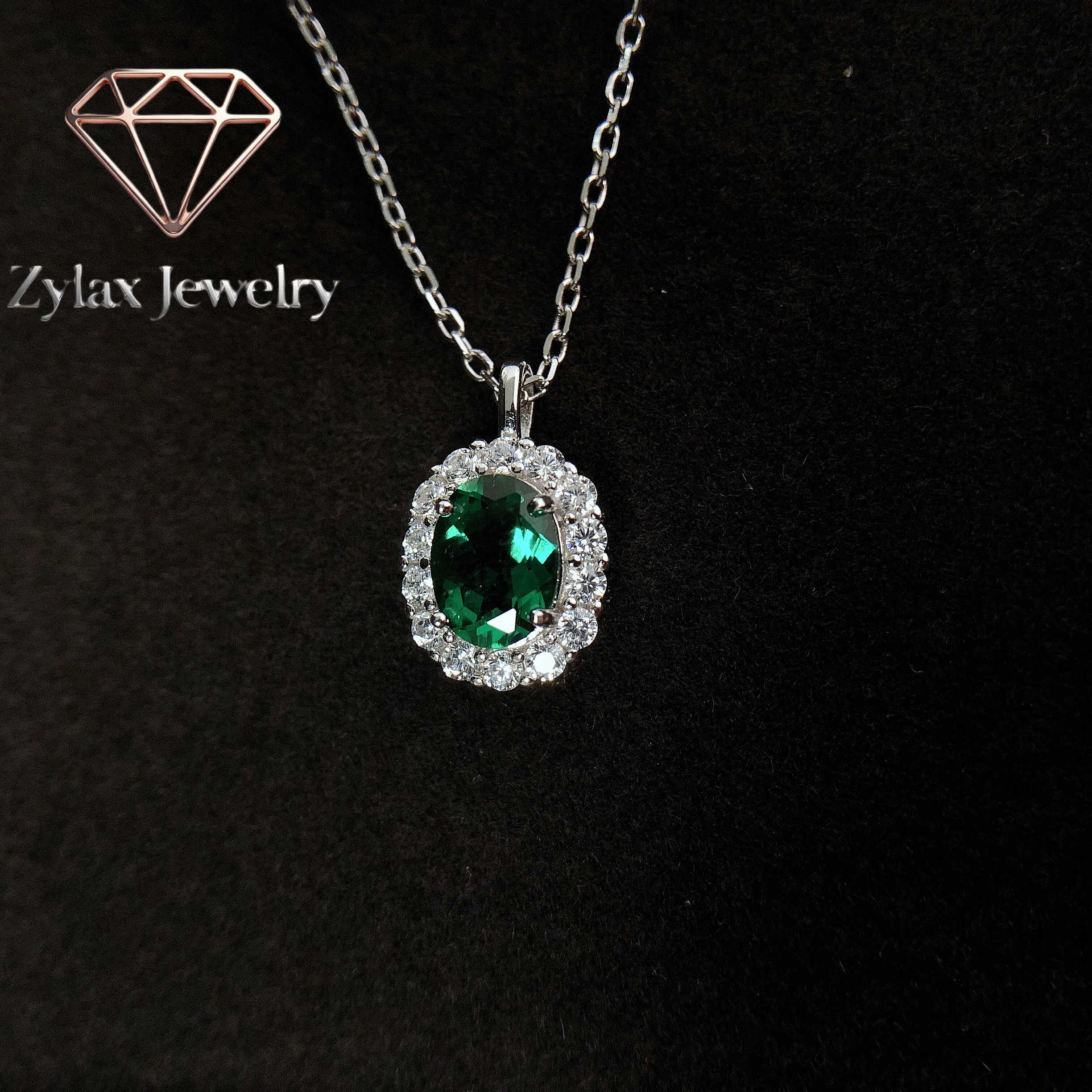 Zylax Jewelry AU585 1.5Ct 6x8mm Oval Cut Emerald Diamond Pendant for Women Luxury Quality 14K White Gold Wedding Pendant Necklac
Zylax Jewelry AU585 1.5Ct 6x8mm Oval Cut Emerald Diamond Pendant for Women Luxury Quality 14K White Gold Wedding Pendant Necklac