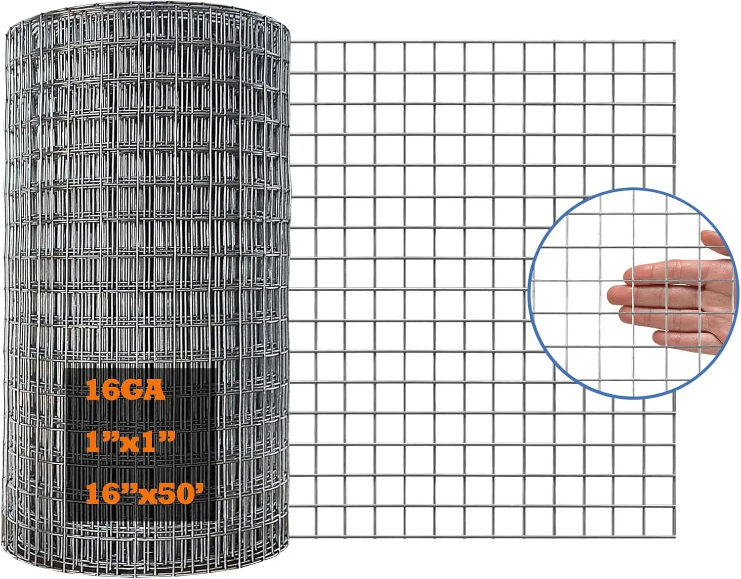 16" x 50' Galvanized Welded Wire Mesh Fence, 1" x 1" Mesh, 16 Gauge
16" x 50' Galvanized Welded Wire Mesh Fence, 1" x 1" Mesh, 16 Gauge