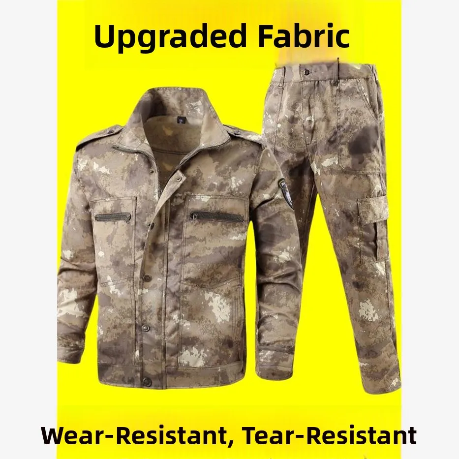 Комплект мужской рабочей одежды из чистого хлопка с камуфляжным принтом для строительных работ на открытом воздухе, весна-осень, новая износостойкая модель
Комплект мужской рабочей одежды из чистого хлопка с камуфляжным принтом для строительных работ на открытом воздухе, весна-осень, новая износостойкая модель