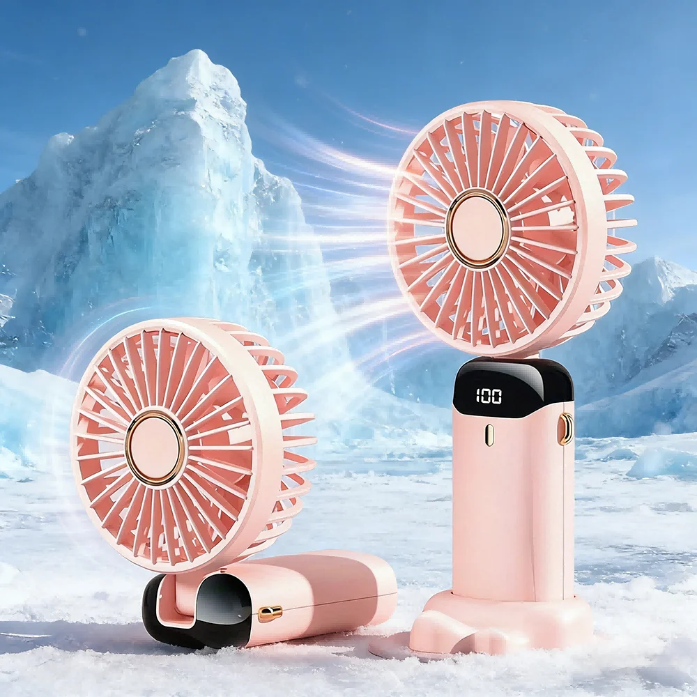Mini Handheld Fan 5 Speeds, 1200mAh Rechargeable Neck Fan with LED Display, Foldable 90° Phone Stand, Portable USB Fan
Mini Handheld Fan 5 Speeds, 1200mAh Rechargeable Neck Fan with LED Display, Foldable 90° Phone Stand, Portable USB Fan