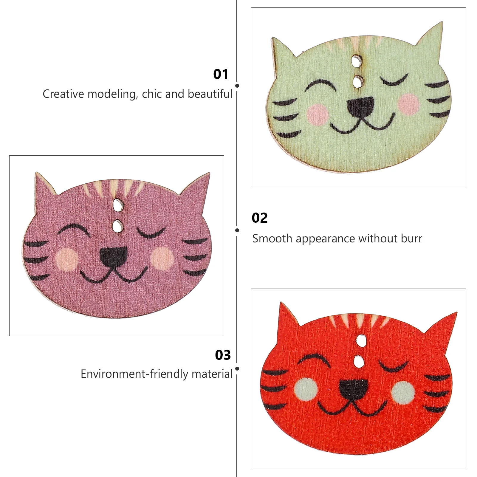 100Pcs Kitten Wooden Buttons Cat Shape DIY Clothes Button Cartoon Decorative for Sewing Craft Supplies Wooden Clothes Button
100Pcs Kitten Wooden Buttons Cat Shape DIY Clothes Button Cartoon Decorative for Sewing Craft Supplies Wooden Clothes Button