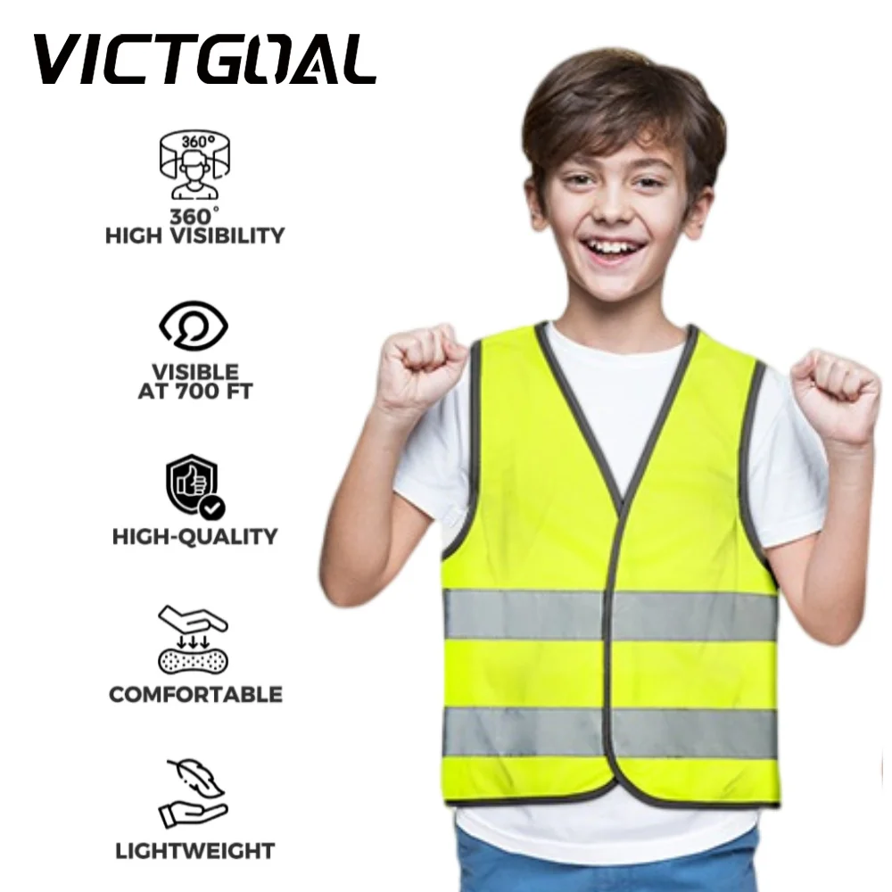 VICTGOAL Kids Reflective Safety Vest Breathable Child Sports Cycling Traffic Protective Vest High Visibility Reflective Strips
VICTGOAL Kids Reflective Safety Vest Breathable Child Sports Cycling Traffic Protective Vest High Visibility Reflective Strips