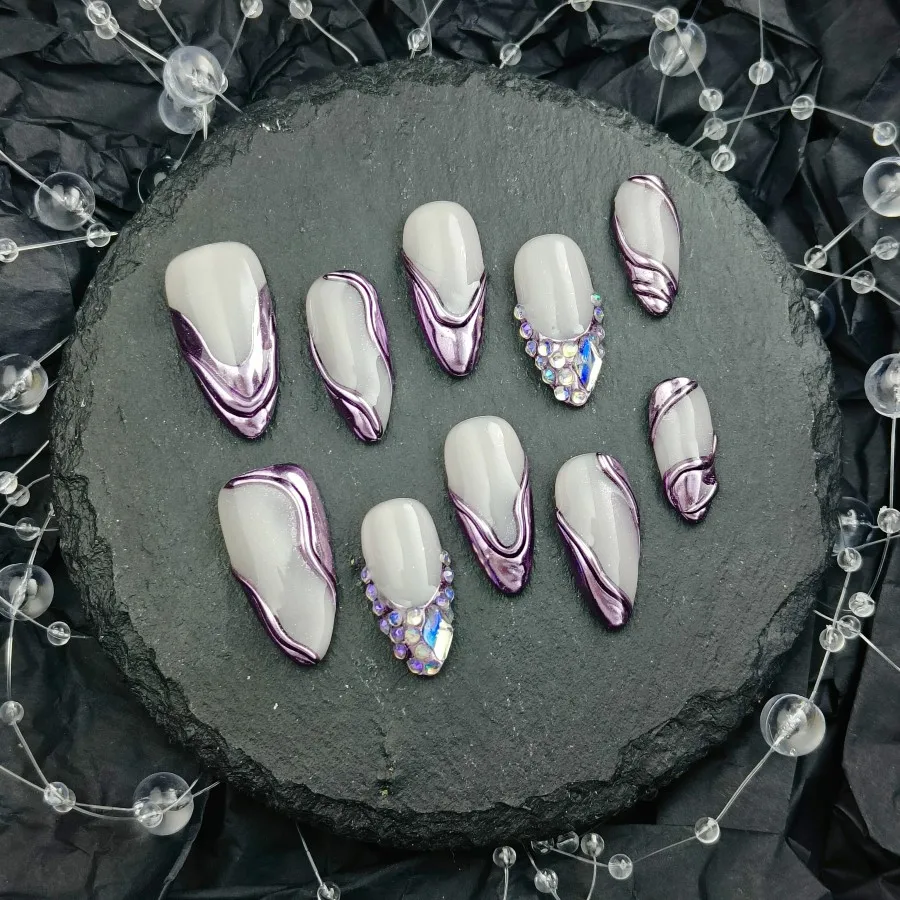 Press On Nails,10 pieces of hand-pasted fake nails, purple series armor, simple and gorgeous press fake nails,.
Press On Nails,10 pieces of hand-pasted fake nails, purple series armor, simple and gorgeous press fake nails,.