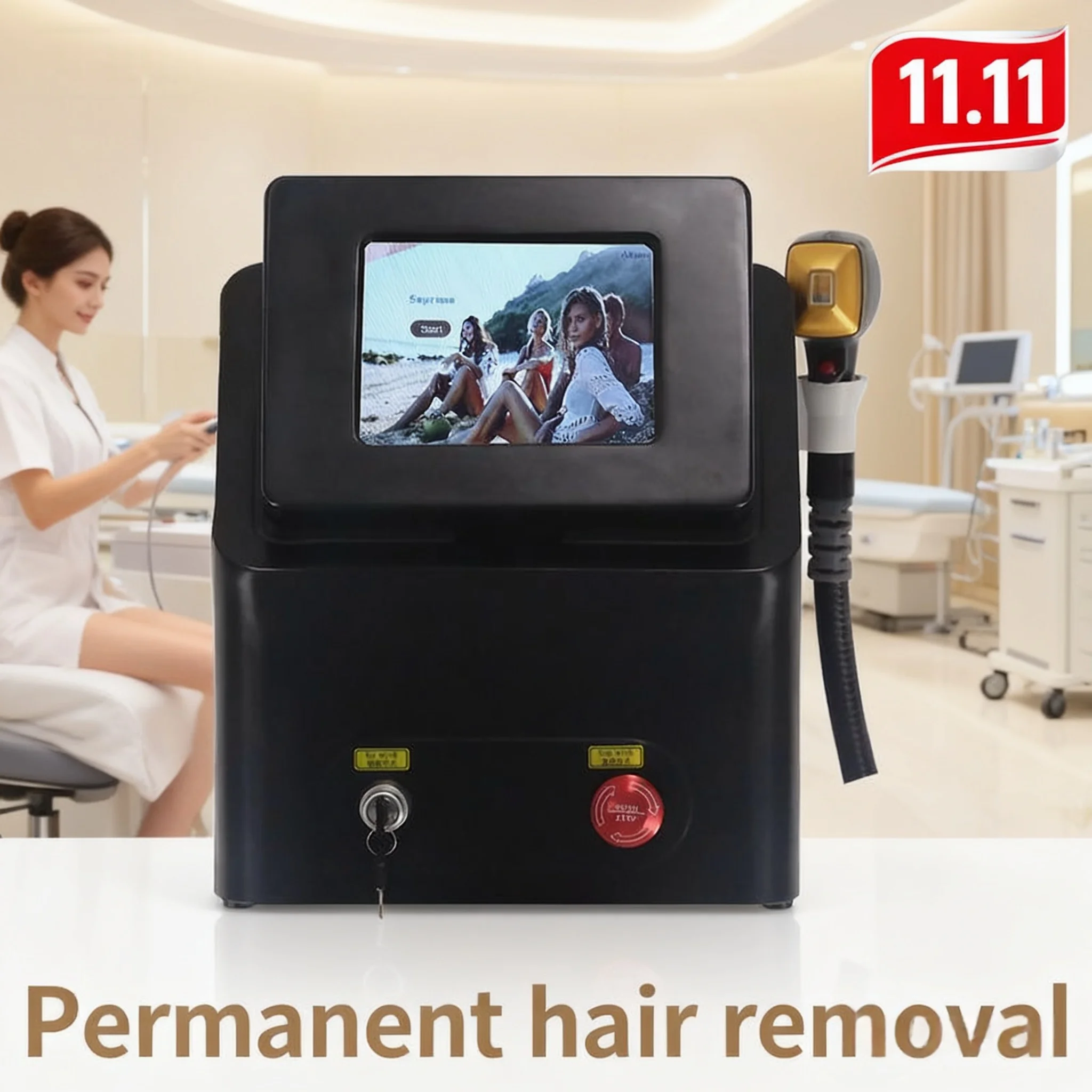 3000W Ice Titanium Laser Hair Removal Machine 755/808/1064nm 3 Wavelength Salon Epilator for Face & Body
3000W Ice Titanium Laser Hair Removal Machine 755/808/1064nm 3 Wavelength Salon Epilator for Face & Body
