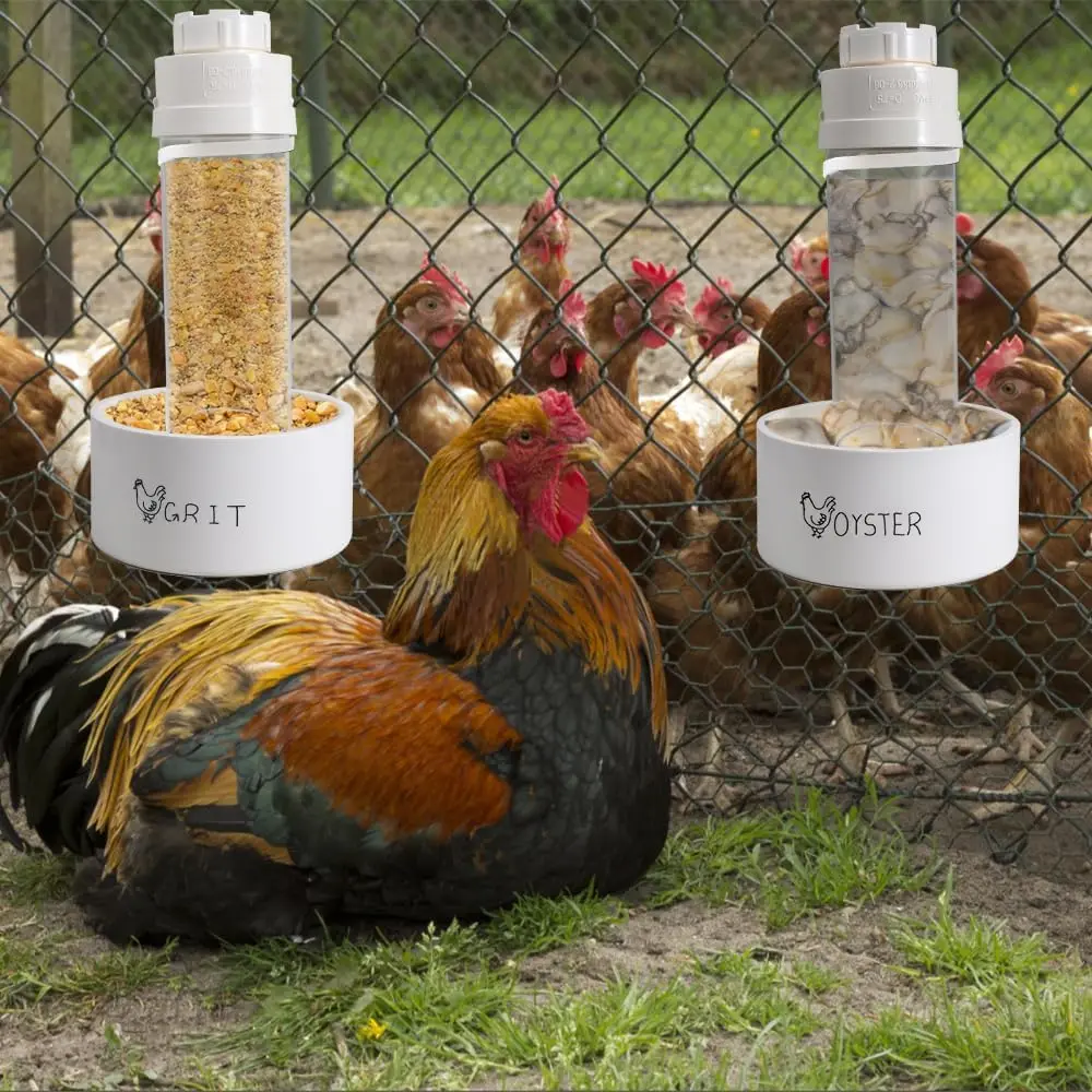 2 Pack Transparent PVC Chicken Feeder, Oyster Shell and Grit Feeder Hanging Ground Chicken Coop Feeder with Hanging Hook
2 Pack Transparent PVC Chicken Feeder, Oyster Shell and Grit Feeder Hanging Ground Chicken Coop Feeder with Hanging Hook