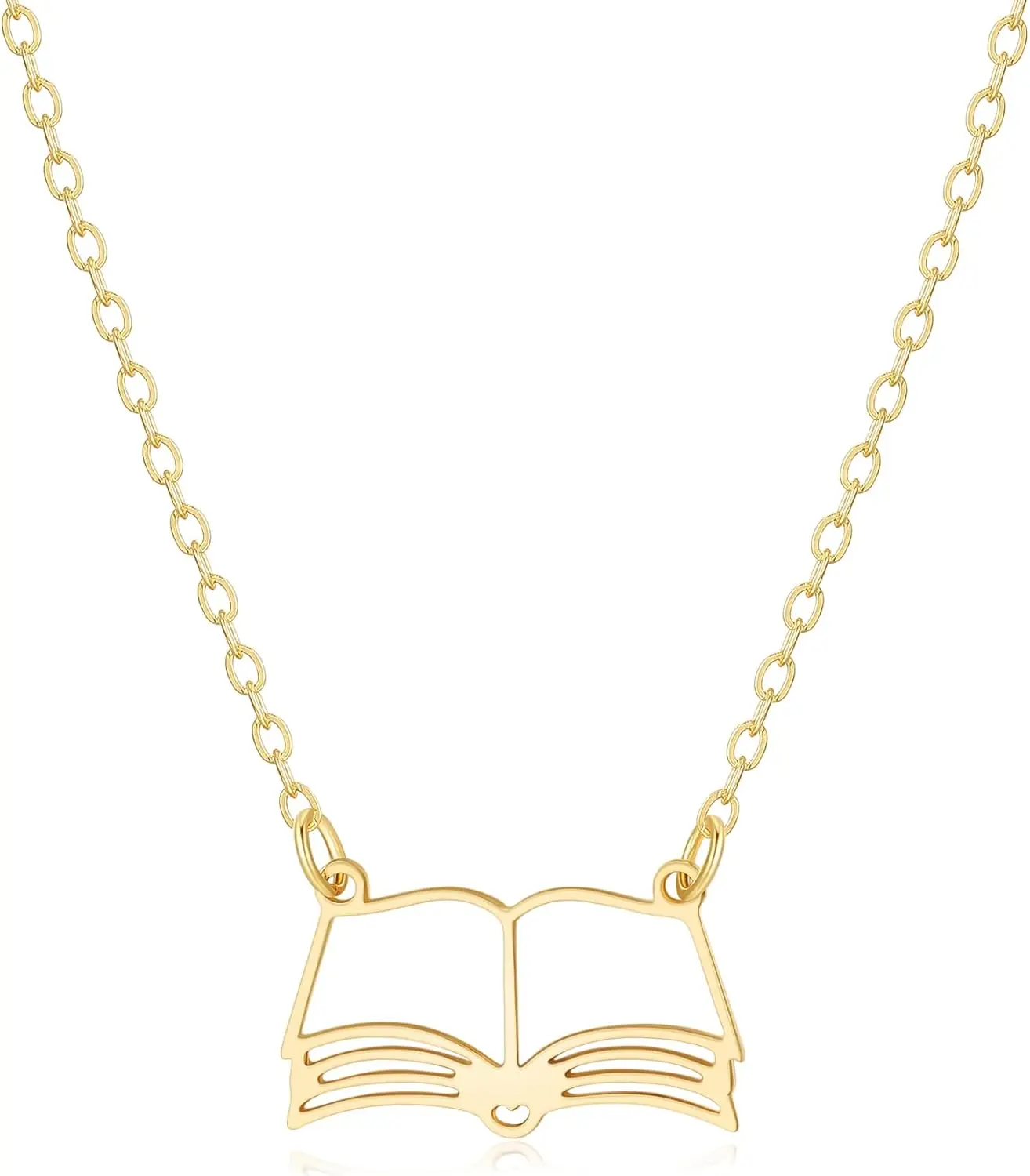 Book Necklace Gold Plated Open Book Lovers Necklace for Women men Teacher Gifts Jewelry
Book Necklace Gold Plated Open Book Lovers Necklace for Women men Teacher Gifts Jewelry