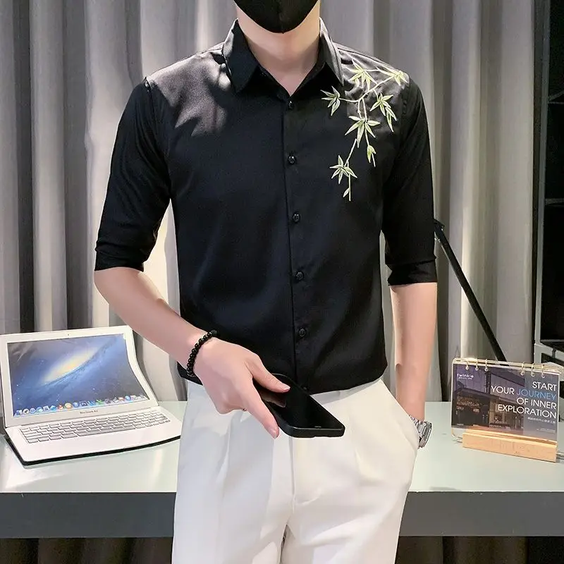 Fashion Bamboo Printed Shirts Men's Clothing Vintage Basic Summer New Turn-down Collar Casual Single-breasted Half Sleeve Shirts
Fashion Bamboo Printed Shirts Men's Clothing Vintage Basic Summer New Turn-down Collar Casual Single-breasted Half Sleeve Shirts