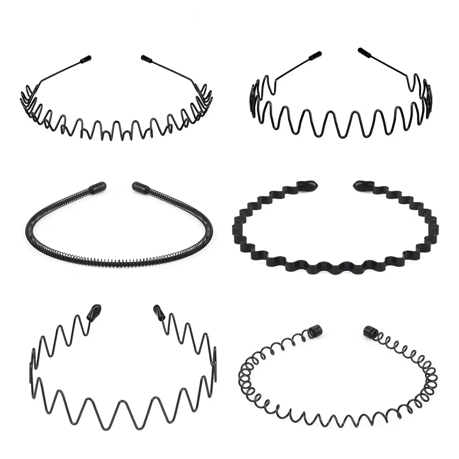 6PCS Metal Hair Bands, Spring Wavy Hoop Unisex Black Headband Slicked Back Non Slip Sports Hairband for Women Men
6PCS Metal Hair Bands, Spring Wavy Hoop Unisex Black Headband Slicked Back Non Slip Sports Hairband for Women Men