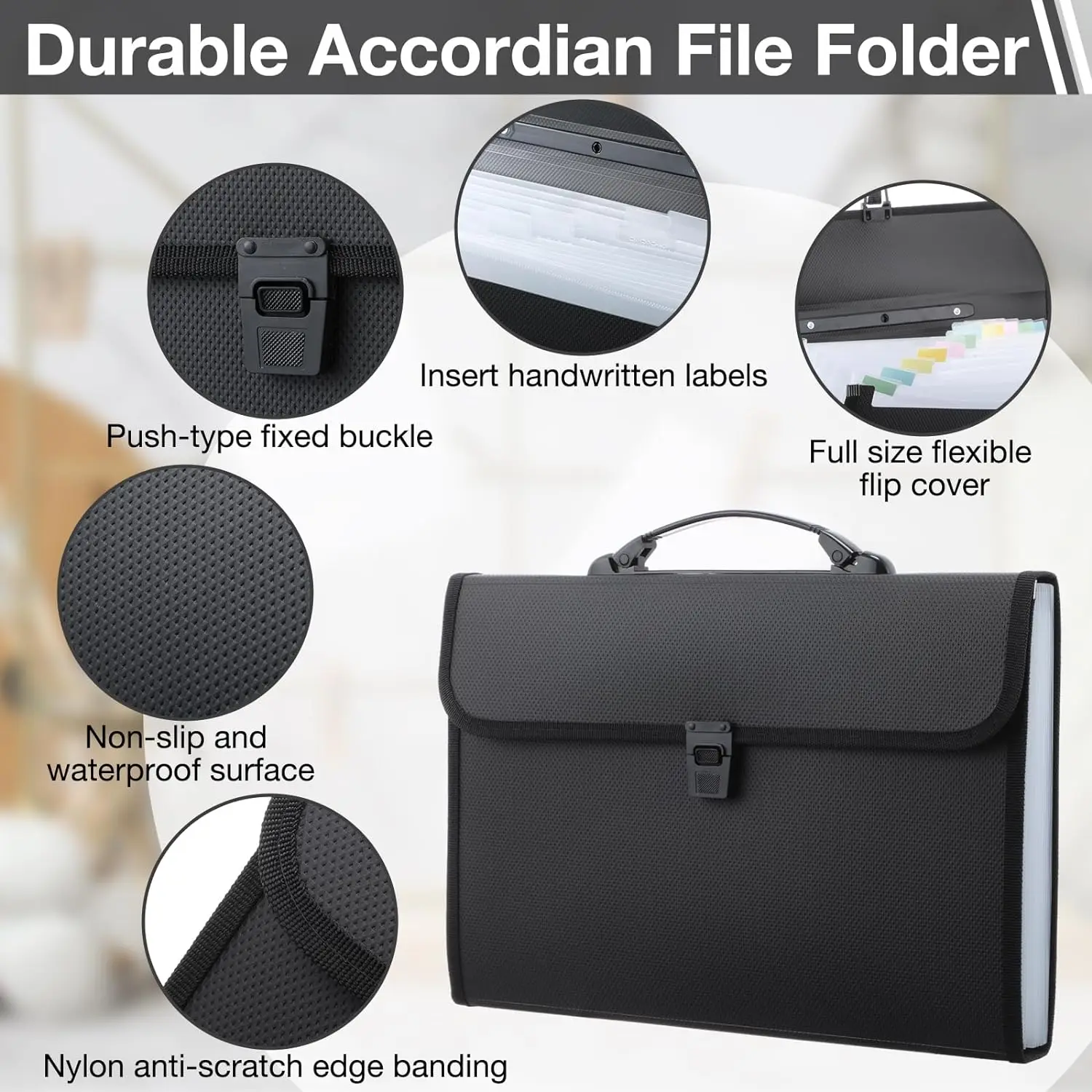 26 Pockets Expanding File Accordion Folder with Handle - Letter A4 Paper Size - Expandable Large Plastic File Folder Wallet Mont
26 Pockets Expanding File Accordion Folder with Handle - Letter A4 Paper Size - Expandable Large Plastic File Folder Wallet Mont