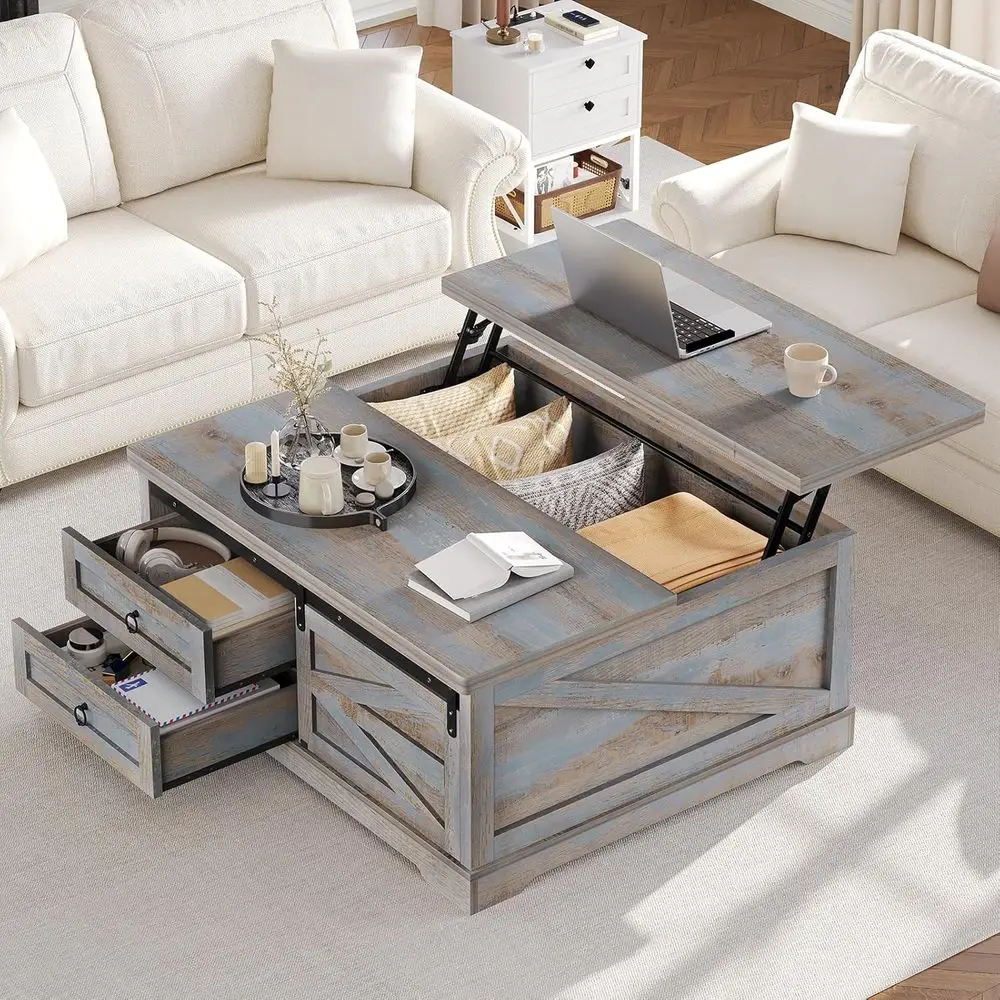 39.4 Square Coffee Table with Storage, Living Room Furniture, Blue
39.4 Square Coffee Table with Storage, Living Room Furniture, Blue