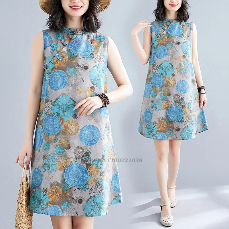 Китайский традиционный Cheongsam 2025, улучшенное винтажное платье Ципао, национальное платье трапециевидной формы с цветочным принтом, свободное Ципао без рукавов в стиле ретро
Китайский традиционный Cheongsam 2025, улучшенное винтажное платье Ципао, национальное платье трапециевидной формы с цветочным принтом, свободное Ципао без рукавов в стиле ретро