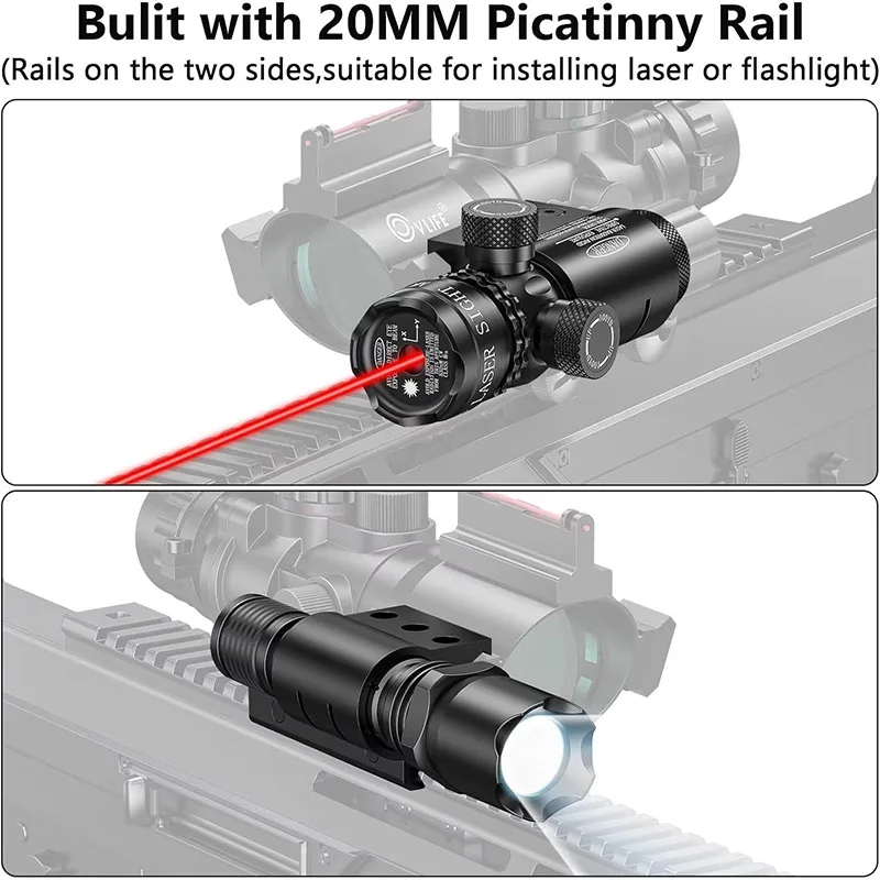 4x32 Prism Rifle Scope Red Green Blue Illuminated Reticle Scope with Fiber Optic Sight Two Sides with Auxiliary 20MM Picatinny R
4x32 Prism Rifle Scope Red Green Blue Illuminated Reticle Scope with Fiber Optic Sight Two Sides with Auxiliary 20MM Picatinny R