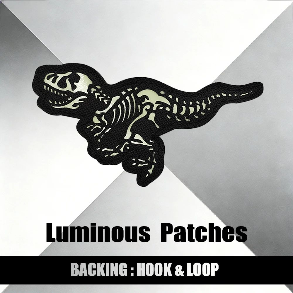 Glow in the Dark Tactical Patches - T-Rex Bones Black & Luminous Green Prehistoric Jurassic Style DIY Embroidery for Bags
Glow in the Dark Tactical Patches - T-Rex Bones Black & Luminous Green Prehistoric Jurassic Style DIY Embroidery for Bags
