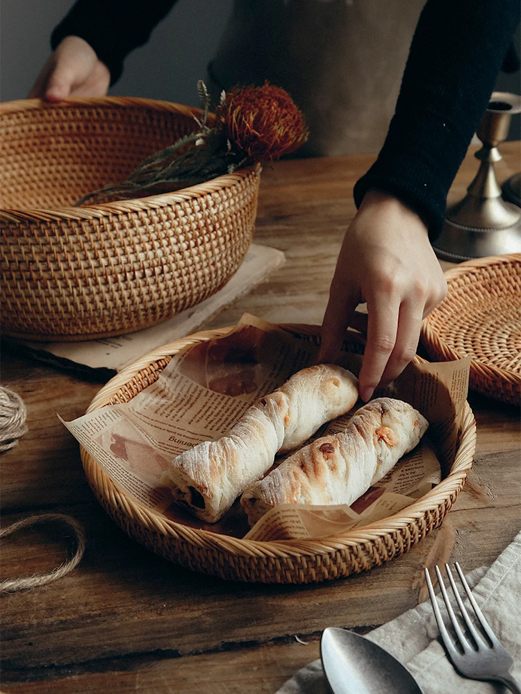 Nordic restaurant home handmade natural rattan woven snacks fruit bread picnic storage basket large
Nordic restaurant home handmade natural rattan woven snacks fruit bread picnic storage basket large