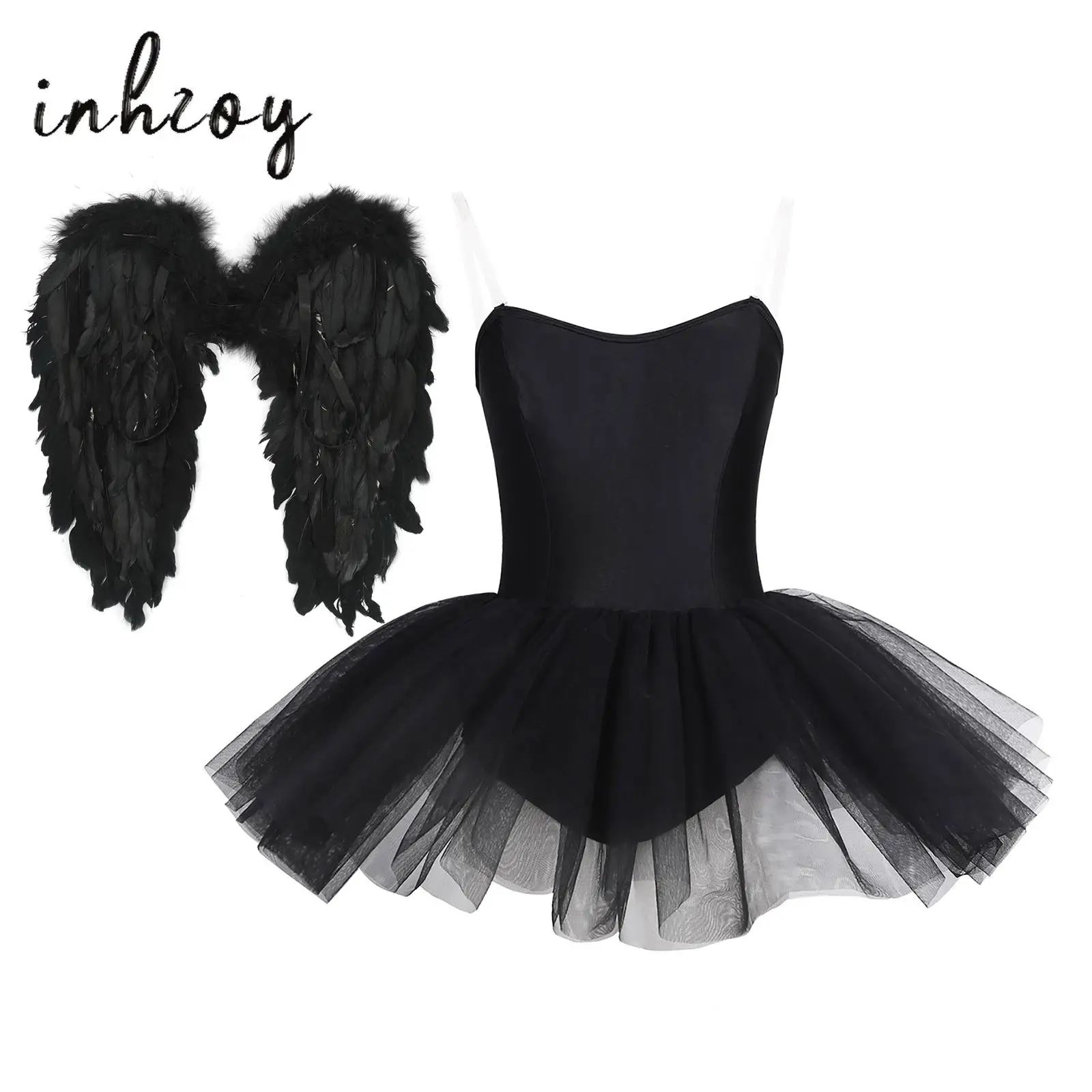 Womens Ballet Dance Dress Halloween Party Cosplay Outfit Strapless Leotard Tutu Dress+Feather Wings Stage Performance Costume
Womens Ballet Dance Dress Halloween Party Cosplay Outfit Strapless Leotard Tutu Dress+Feather Wings Stage Performance Costume