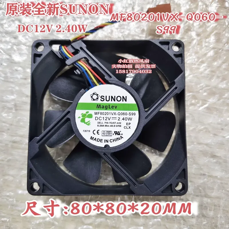 New SUNON 8020 8CM/cm Fan 4-Wire for MF80201VX-Q060-S99 12V 2.40W
New SUNON 8020 8CM/cm Fan 4-Wire for MF80201VX-Q060-S99 12V 2.40W