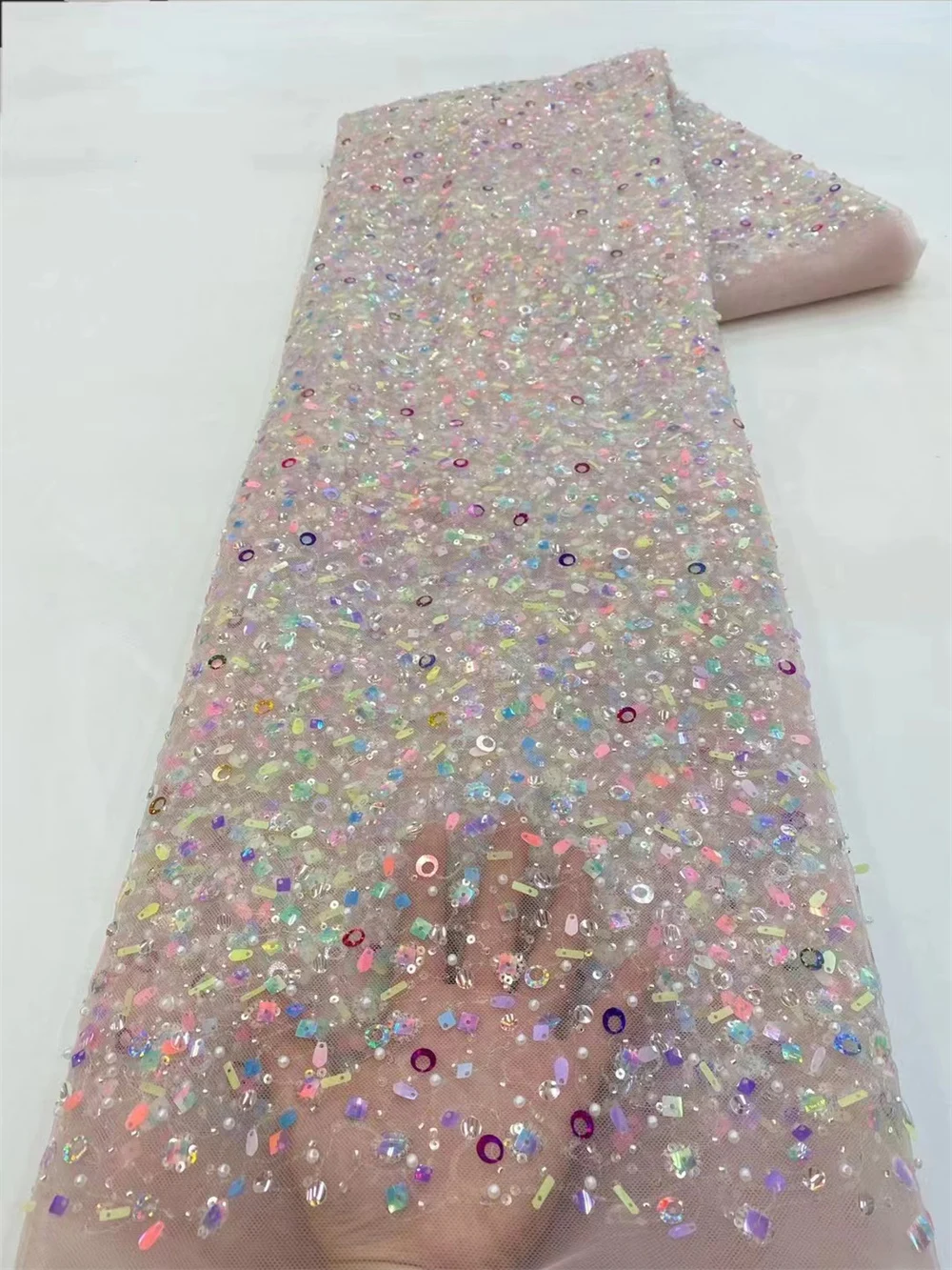 Latest Pink African Lace Fabric 2023 High Quality Sequins Groom Embroidery For Women Wedding Party Dress Mesh Fabric 5 Yards
Latest Pink African Lace Fabric 2023 High Quality Sequins Groom Embroidery For Women Wedding Party Dress Mesh Fabric 5 Yards