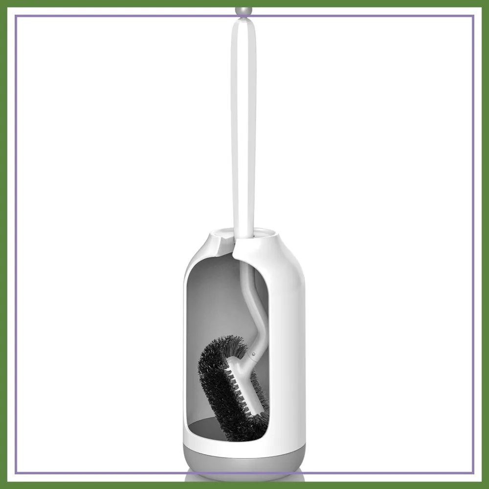 Toilet Bowl Brush Holder Set: Deep Cleaning Scrubber with Curved Bristle for Under Rim & Dead Corners, Hidden Caddy, White
Toilet Bowl Brush Holder Set: Deep Cleaning Scrubber with Curved Bristle for Under Rim & Dead Corners, Hidden Caddy, White
