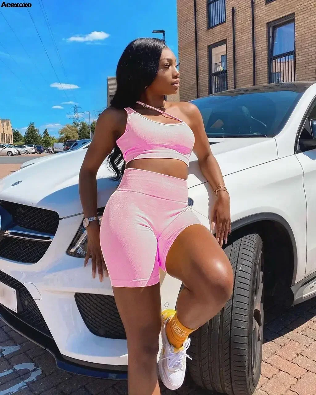 Summer explosion asymmetrical sleeveless two solid color hot yoga exercise two-piece set
Summer explosion asymmetrical sleeveless two solid color hot yoga exercise two-piece set