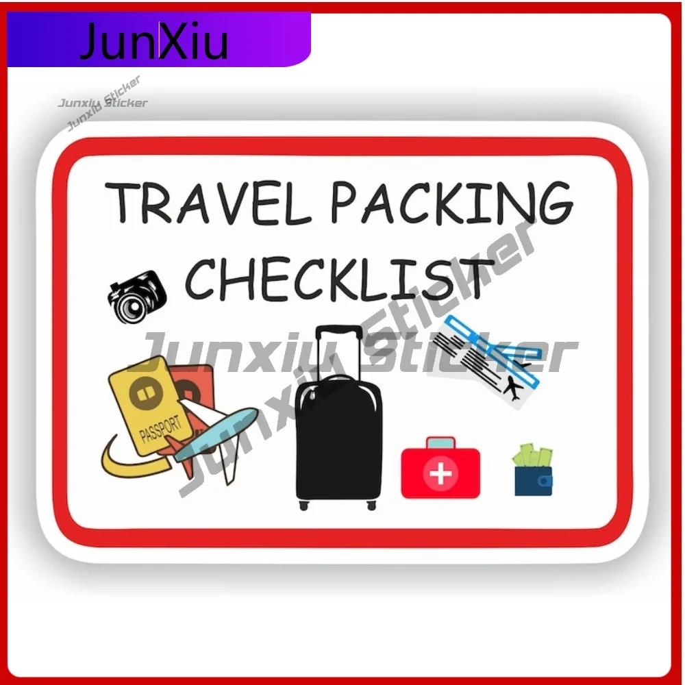 Контрольный список упаковки для путешествий, виниловые графические наклейки для путешественников, наклейки с принтом на заказ, украшение для каравана, забавные наклейки для мотоцикла
Контрольный список упаковки для путешествий, виниловые графические наклейки для путешественников, наклейки с принтом на заказ, украшение для каравана, забавные наклейки для мотоцикла